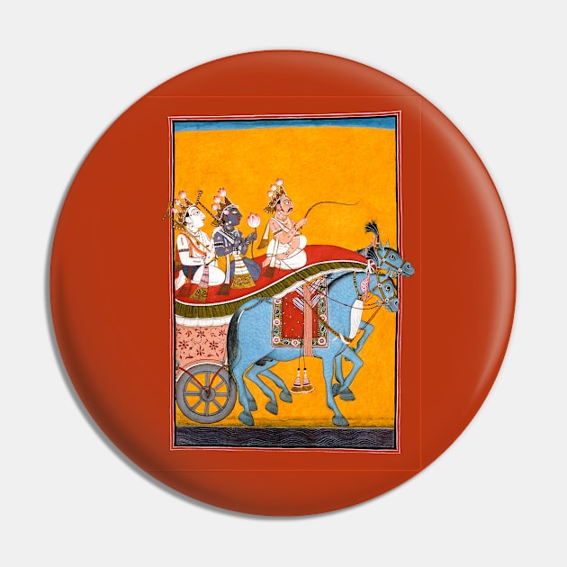 Krishna & Balarama on Chariot with Akrura 1700s Bhagavata Purana Pin by rocketshipretro