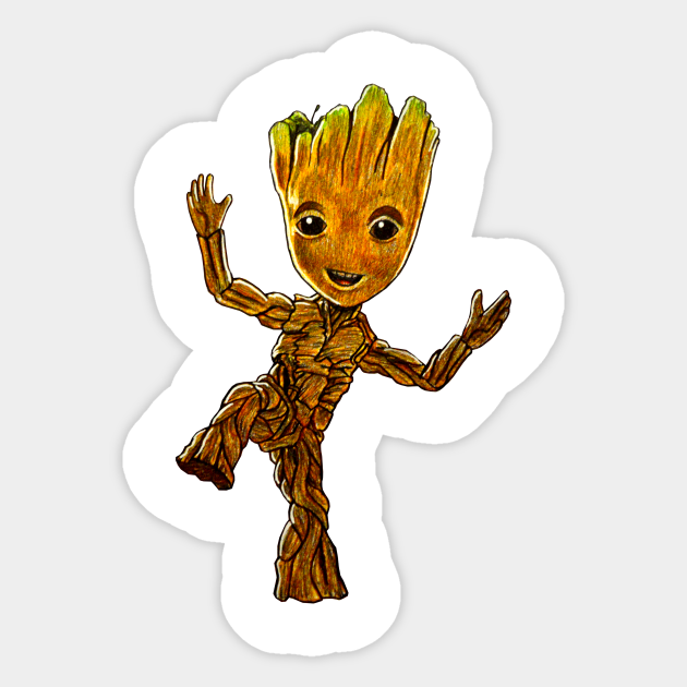 Cute Groot Baby Groot Chibi Pegatina Teepublic Mx