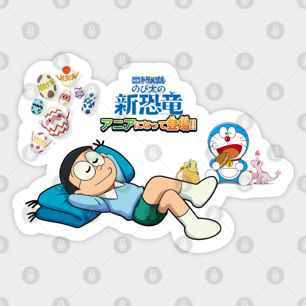 Sleeping Nobita Doraemon Nobita S New Dinosaur Sleeping Nobita Doraemon New Dinosaur Sticker Teepublic