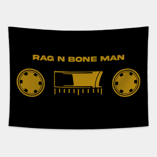 60s cassette with text Bone Man Tapestry