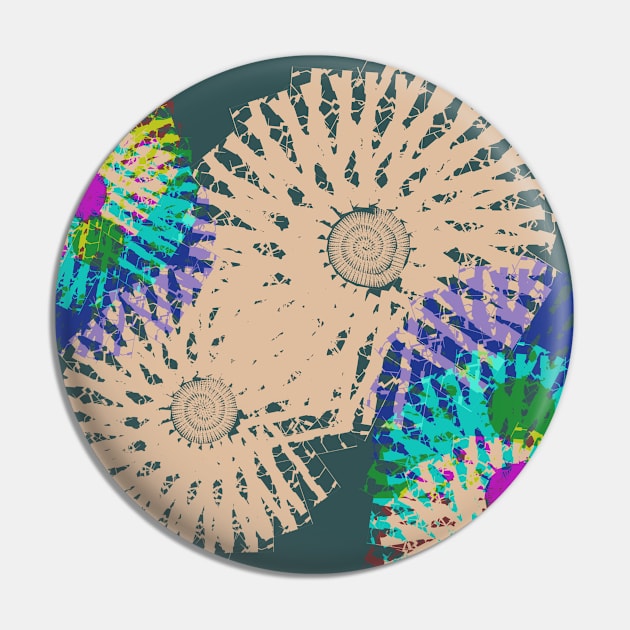 Sea Urchins - Abstract Art Design Pin by NadJac