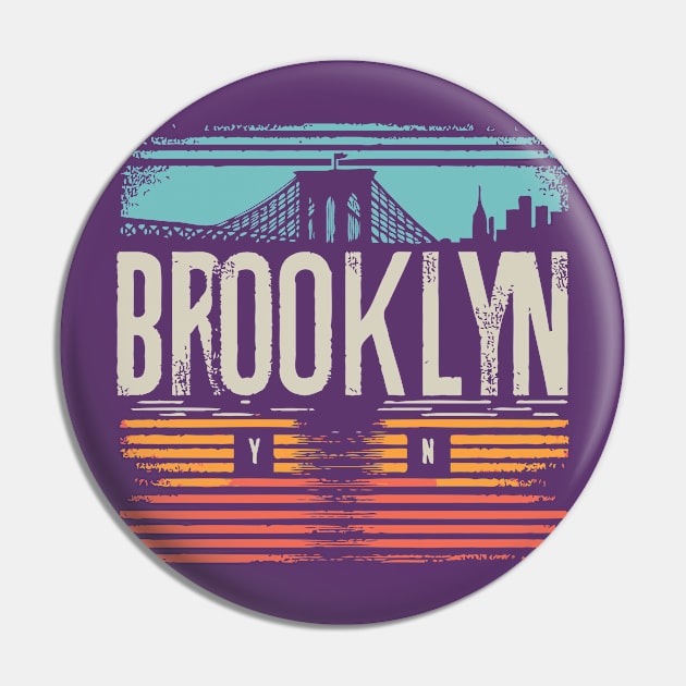 Brooklyn Retro Design Pin by Trendsdk