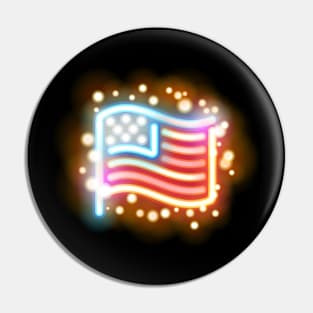 USA Flag Neon Style Pin