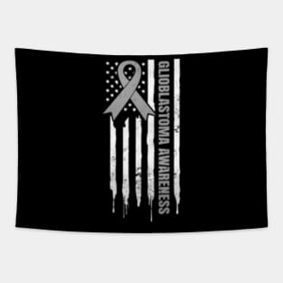 Glioblastoma Awareness US American Flag Tapestry