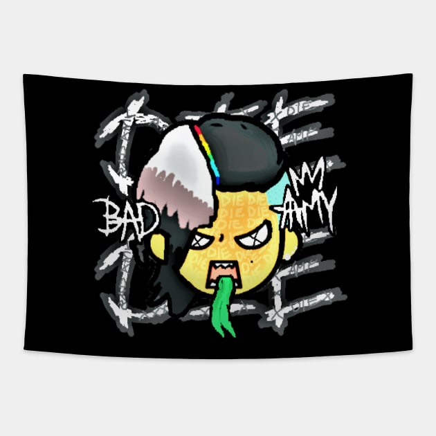 BAD AMY CARTOON Tapestry by KVLI3N