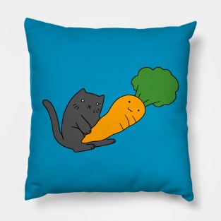 Cat with a Big Carrot Pillow