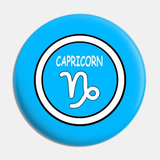 Capricorn, white circle, transparent background Pin