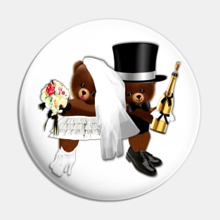 Marriage Celebration. Just Married. Getting Married or Wedding Anniversary Pin