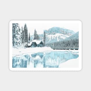 Winter Morning in the Mountain House Magnet