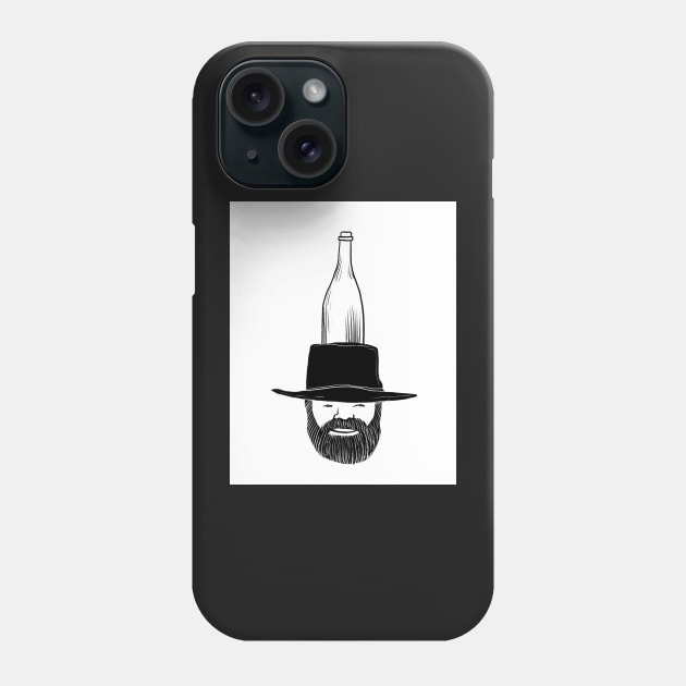 Man with the bottle on his head Phone Case by argiropulo