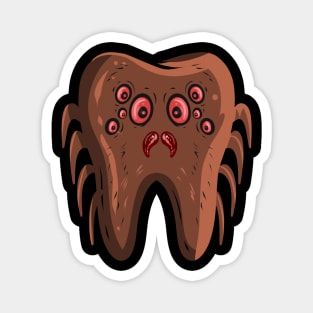 Dentists Tooth With Spider Costume On Halloween Magnet