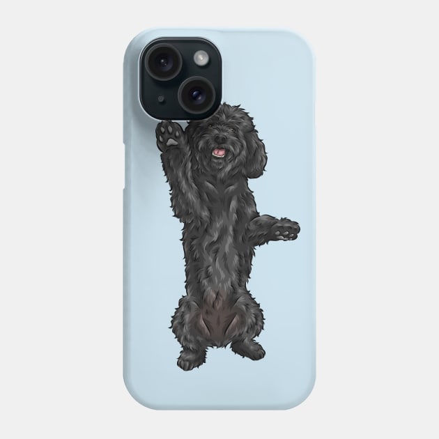 Cute Black Cockapoo Dog Phone Case by Shirin Illustration