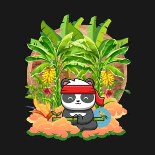 Panda Meditate in Paradise T-Shirt