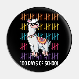 Llama Happy 100 Days Of School Students Teacher Pin