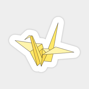 Yellow origami crane Magnet