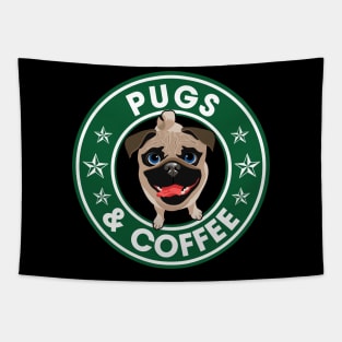 Pugs And Coffee Tapestry