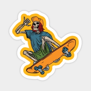 Skateboarding skeleton Magnet