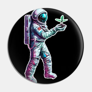 Astronaut Holding Earth Artwork Pin