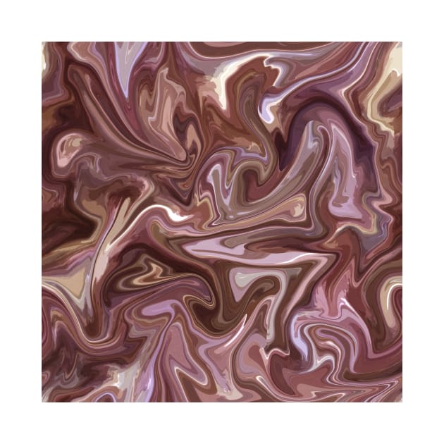 Dusty Rose and Purple Silk Marble - Purple, Pink, Beige Liquid Paint Patternern by GenAumonier