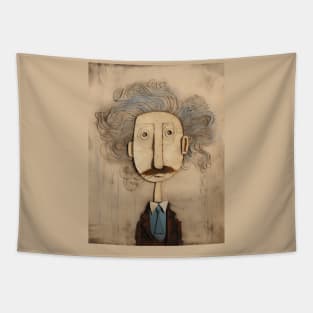 Abstract Einstein Portrait 3 Tapestry