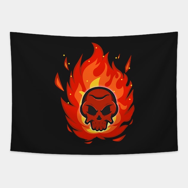 Flame Skull Tapestry by sfajar