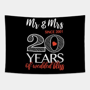 Romc Mr Mrs Since 2001 20Th Wedding Anniversary Tapestry