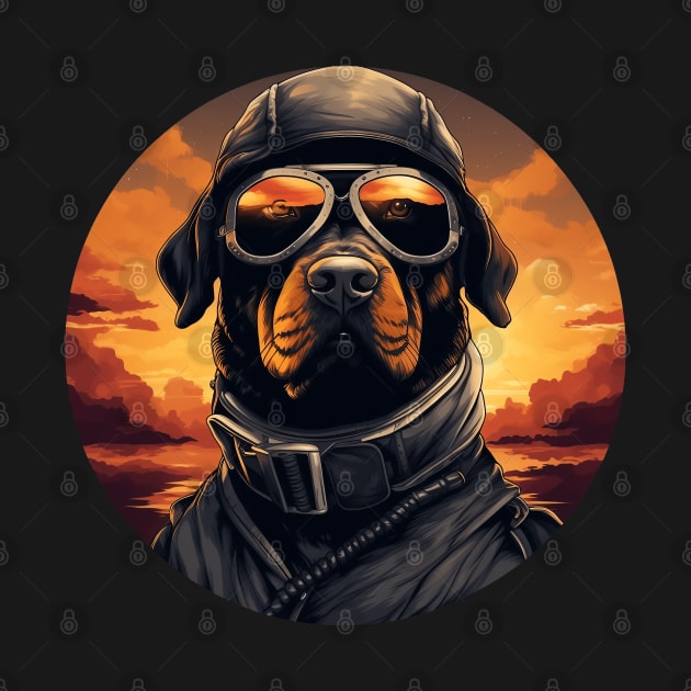 Rottweiler Dog Funny Pilot by origato