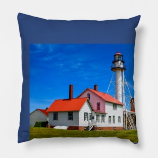 "Whitefish Point Lighthouse" - Color Pillow