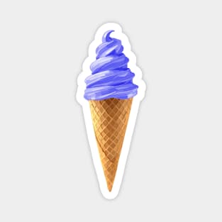 Indigo Ube Soft Serve Ice Cream Cone Magnet