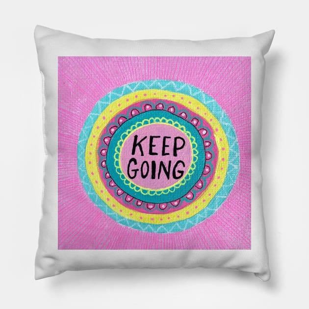 Keep Going Mandala Pillow by MyCraftyNell