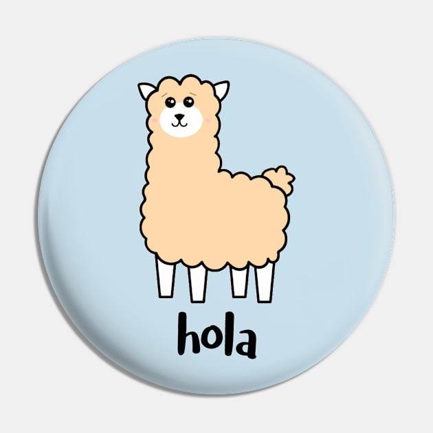 Hola, says the Alpaca Pin by CeeGunn