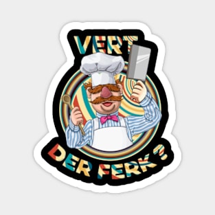 vert der ferk retro style Magnet