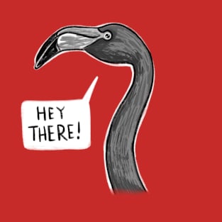 HEY THERE! Black Flamingo T-Shirt