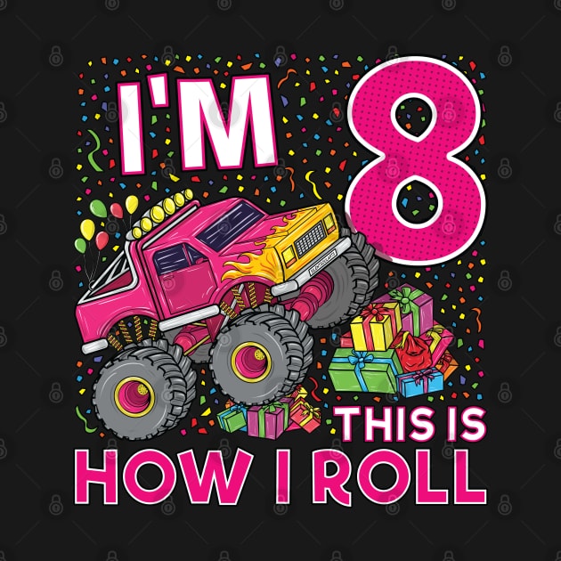 8th Birthday Monster Truck Party Gift 8 Year Old Girl by silentsoularts