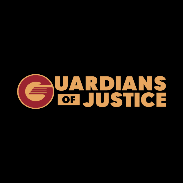 The Guardians Of Justice Text Logo by Vault Emporium