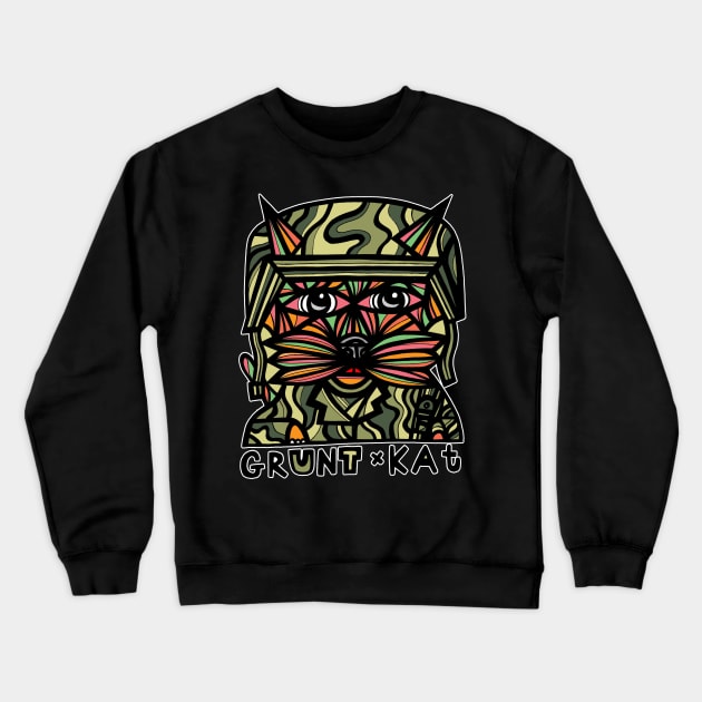 "Grunt Kat" Crewneck Sweatshirt by The BuddaKats