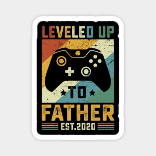 Vintage Leveled Up To Father Est.2020 Magnet