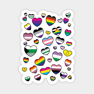 Pride Hearts/LGBTQIA+ Magnet