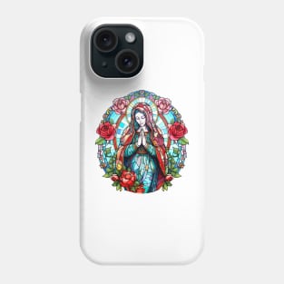 Roses Virgin Mary La Virgen de Guadalupe Glassart Phone Case