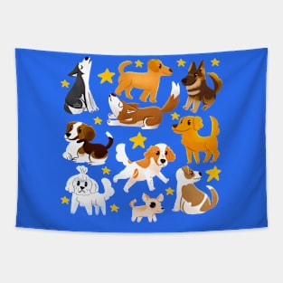 Dog With stars pattern Tapestry