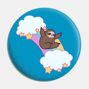 Rainbow Cloud Sloth Pin