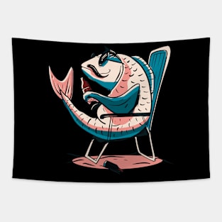 Carp Fish Beer a Carp Fish Drinking Beer Fishing Fishing Tapestry