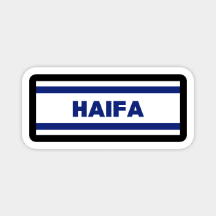 Haifa City in Israel Flag Colors Magnet