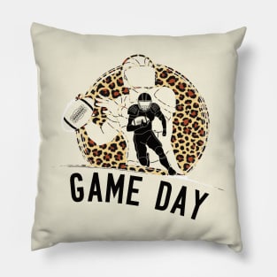 Game Day Football Leopard Funny Football fans gift Pillow