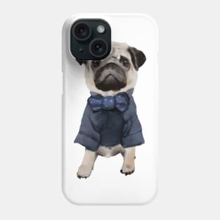 Pug in a suite Phone Case