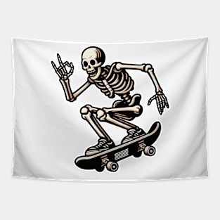 Cool Skeleton Skateboard Tapestry