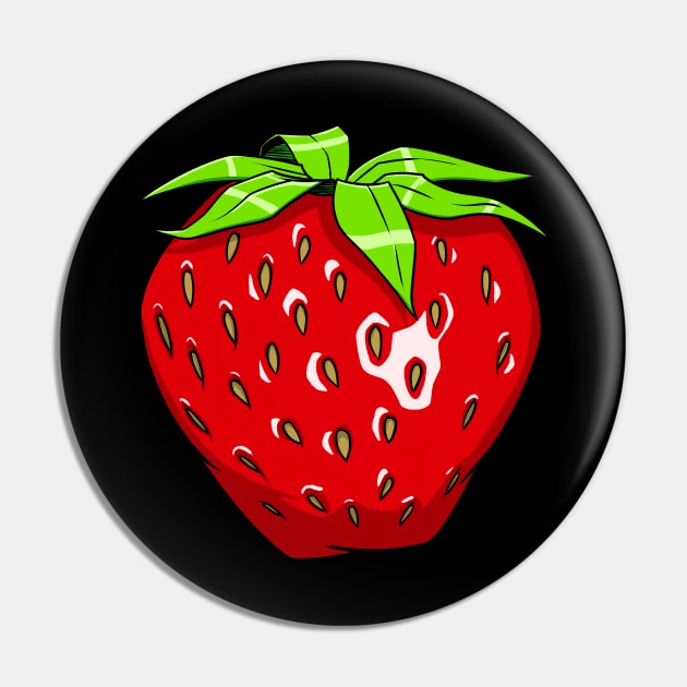 Strawberry BADGE Small Left Breast Logo Pin by robotsinlove