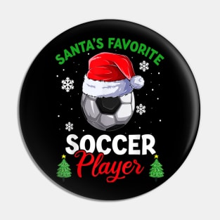 Santa's Favorite Soccer Player Christmas Pajamas Soccer Lovers Pin