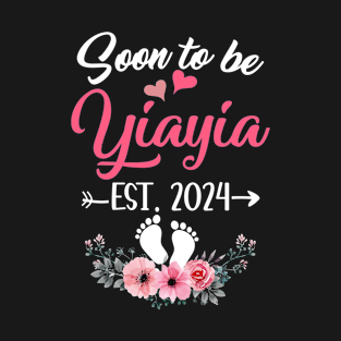 Soon To Be Yiayia Est 2024 Mothers Day First Time Yiayia T-Shirt