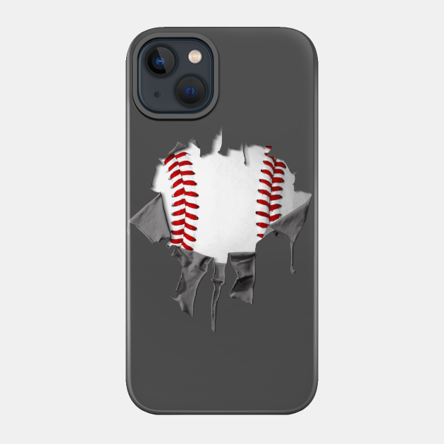 Shredded, Ripped and Torn Baseball - Baseball - Phone Case